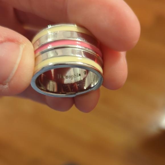 Lia Sophia Silver and Pink Band Ring - Picture 3 of 3